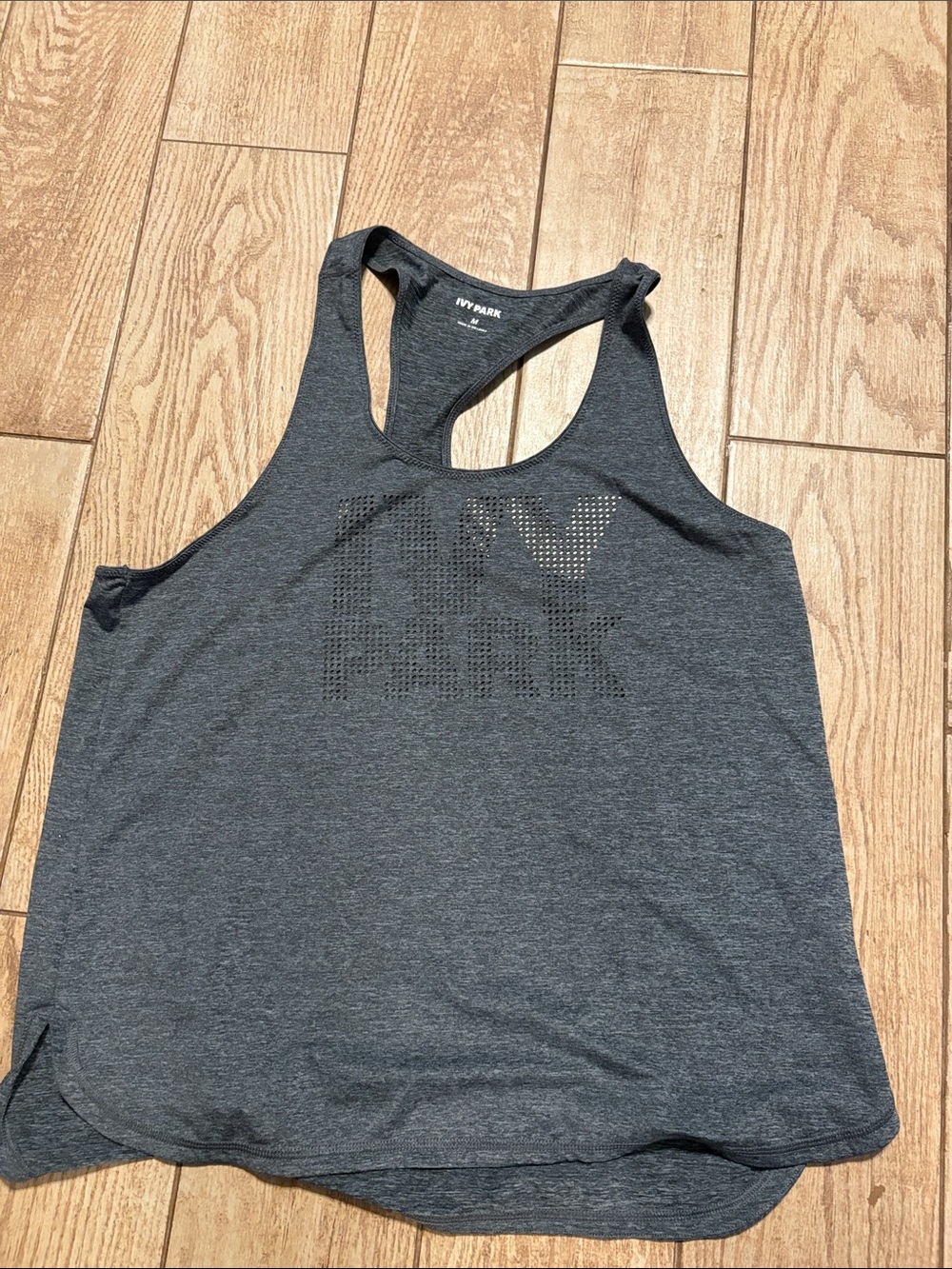 IVY PARK Heather Gray Perforated Logo Racerback Tank